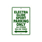 Harley Davidson Electra Glide Sport Parking Only All Others Will Be Towed Aluminum Decor Garage Sign