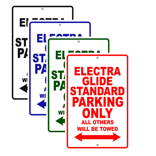 Harley Davidson Electra Glide Standard Parking Only All Others Will Be Towed Aluminum Decor Garage Sign