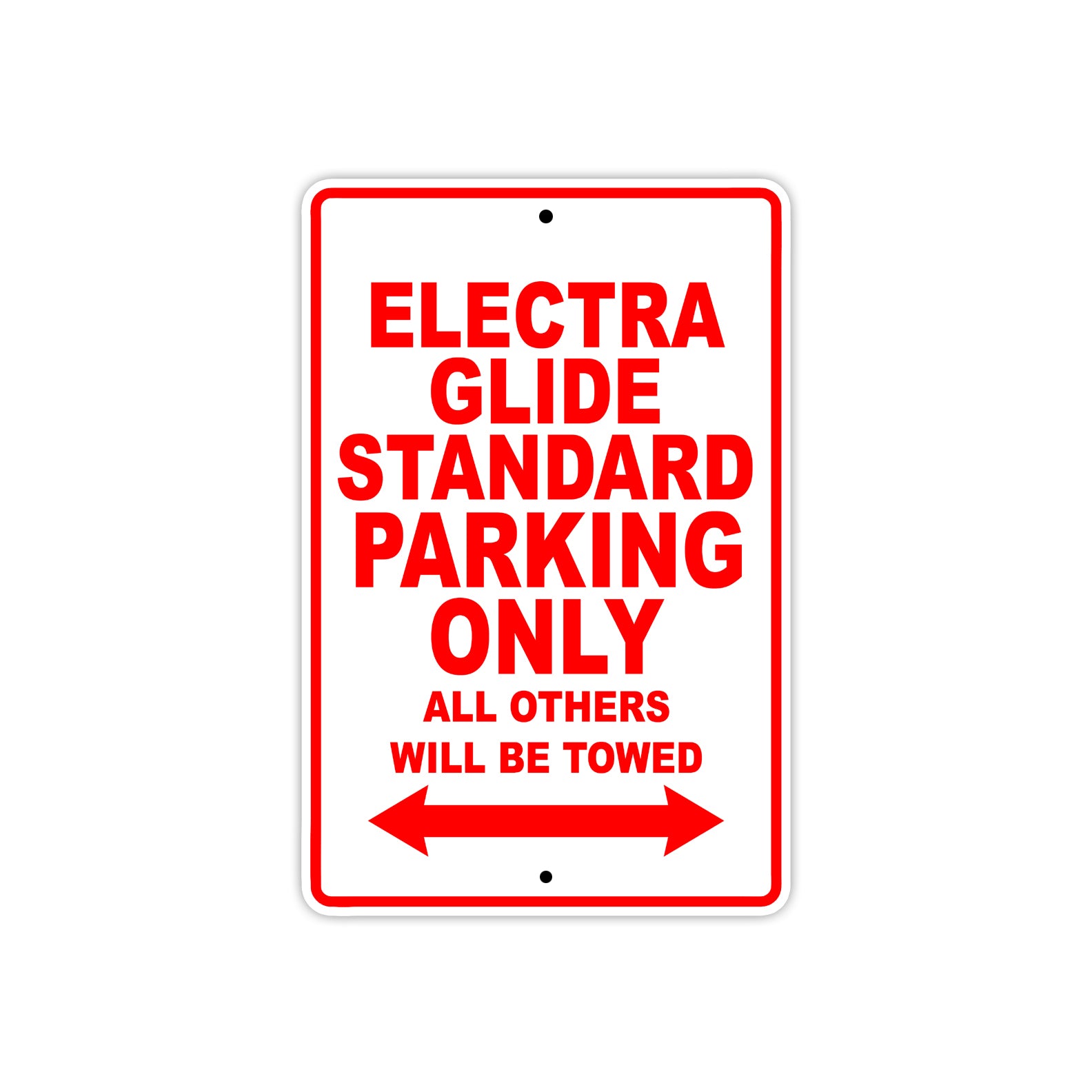 Harley Davidson Electra Glide Standard Parking Only All Others Will Be Towed Aluminum Decor Garage Sign