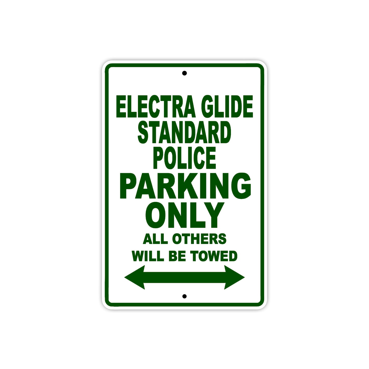 Harley Davidson Electra Glide Standard Police Parking Only All Others Will Be Towed Aluminum Decor Garage Sign