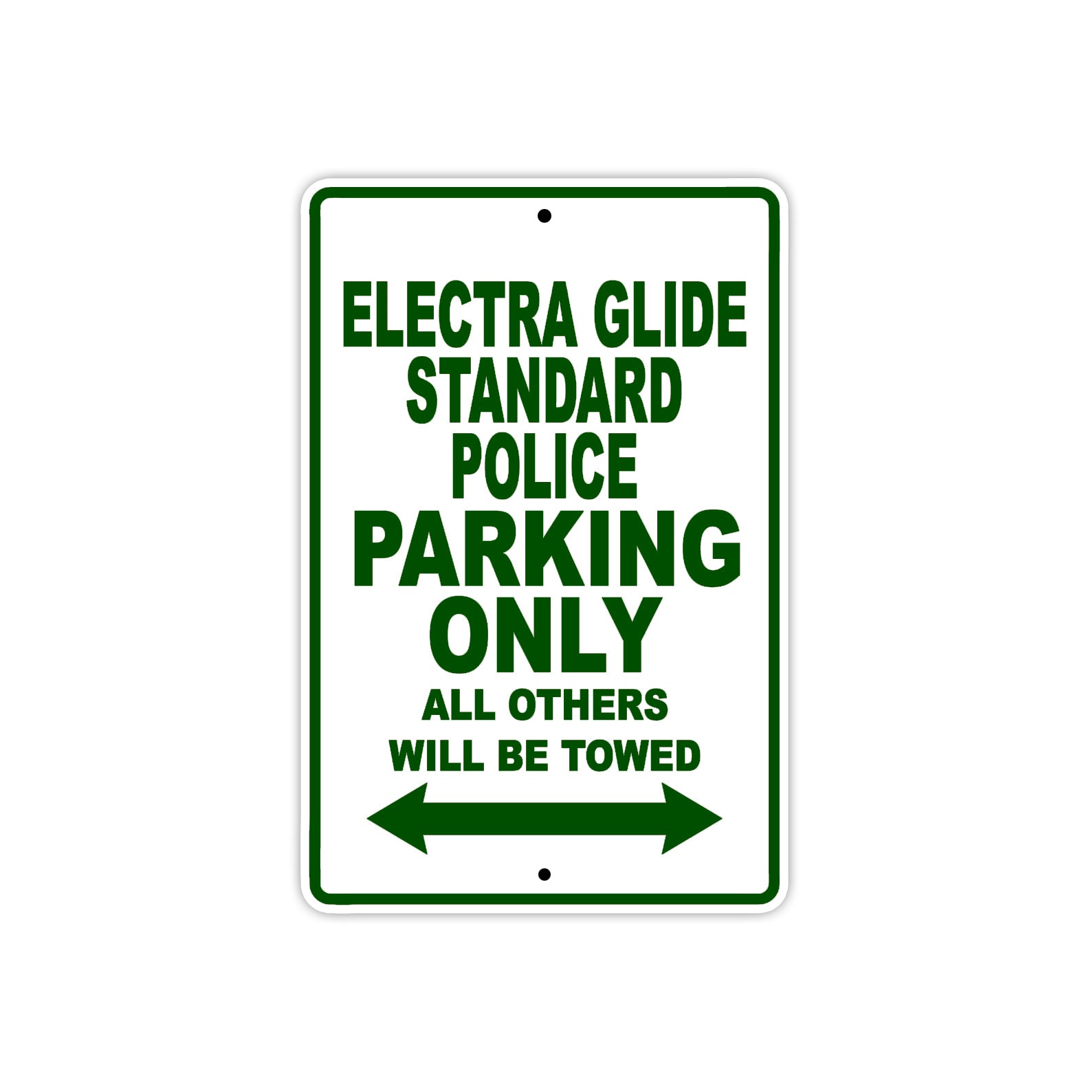 Harley Davidson Electra Glide Standard Police Parking Only All Others Will Be Towed Aluminum Decor Garage Sign