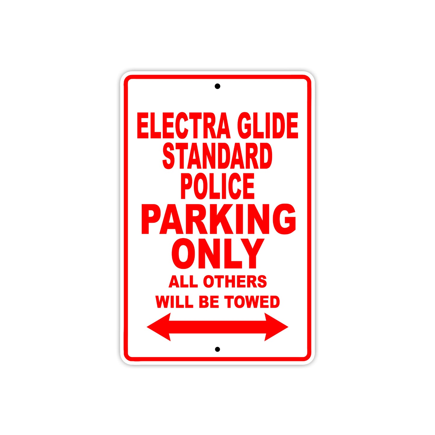 Harley Davidson Electra Glide Standard Police Parking Only All Others Will Be Towed Aluminum Decor Garage Sign
