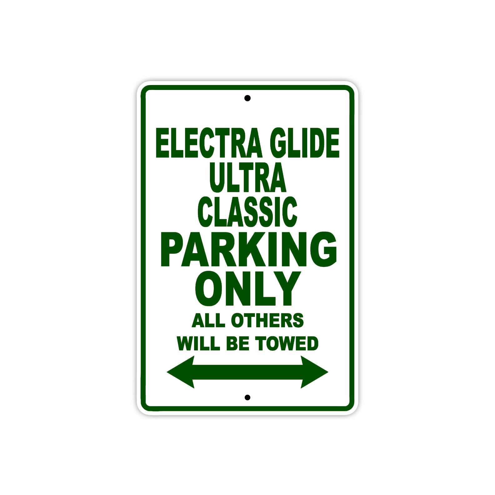 Harley Davidson Electra Glide Ultra Classic Parking Only All Others Will Be Towed Aluminum Decor Garage Sign
