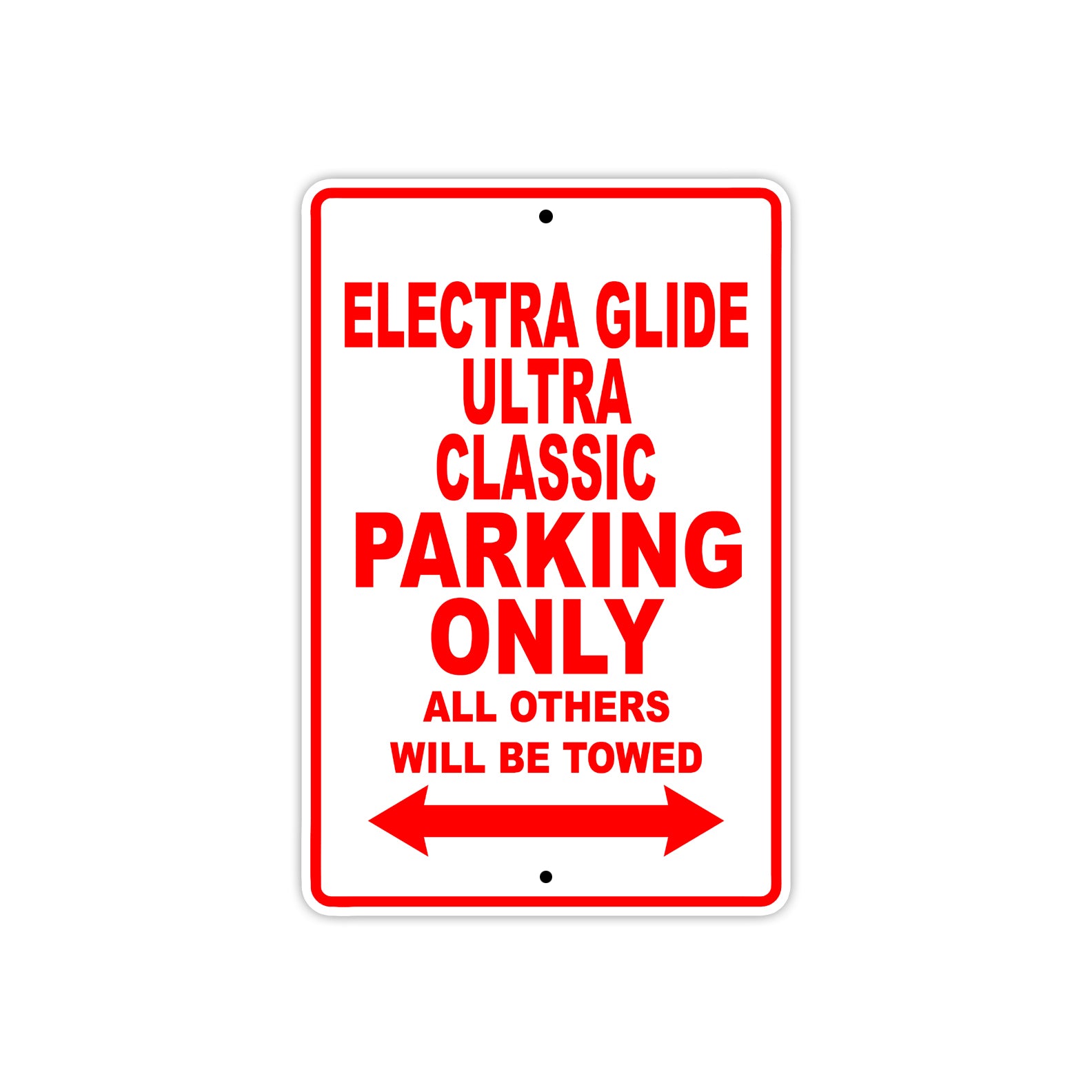 Harley Davidson Electra Glide Ultra Classic Parking Only All Others Will Be Towed Aluminum Decor Garage Sign