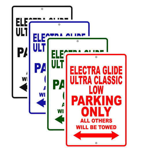 Harley Davidson Electra Glide Ultra Classic Low Parking Only All Others Will Be Towed Aluminum Decor Garage Sign
