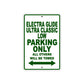 Harley Davidson Electra Glide Ultra Classic Low Parking Only All Others Will Be Towed Aluminum Decor Garage Sign