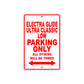 Harley Davidson Electra Glide Ultra Classic Low Parking Only All Others Will Be Towed Aluminum Decor Garage Sign