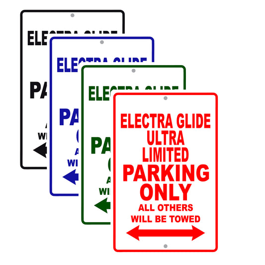 Harley Davidson Electra Glide Ultra Limited Parking Only All Others Will Be Towed Aluminum Decor Garage Sign