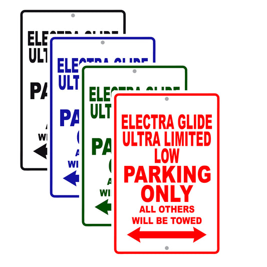 Harley Davidson Electra Glide Ultra Limited Low Parking Only All Others Will Be Towed Aluminum Decor Garage Sign
