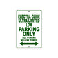Harley Davidson Electra Glide Ultra Limited Low Parking Only All Others Will Be Towed Aluminum Decor Garage Sign