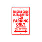 Harley Davidson Electra Glide Ultra Limited Low Parking Only All Others Will Be Towed Aluminum Decor Garage Sign