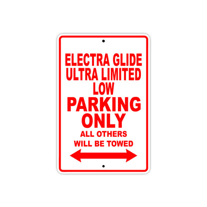 Harley Davidson Electra Glide Ultra Limited Low Parking Only All Others Will Be Towed Aluminum Decor Garage Sign