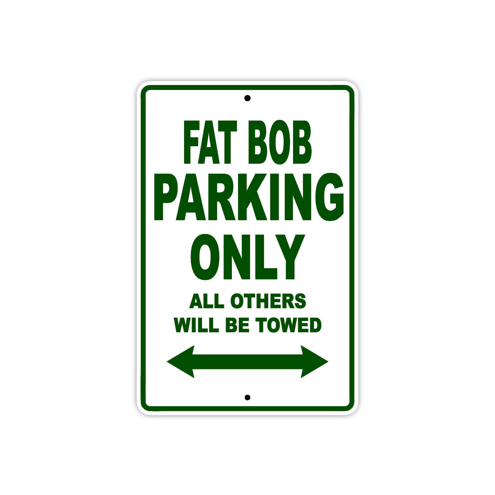Harley Davidson Fat Bob Parking Only All Others Will Be Towed Aluminum Decor Garage Sign