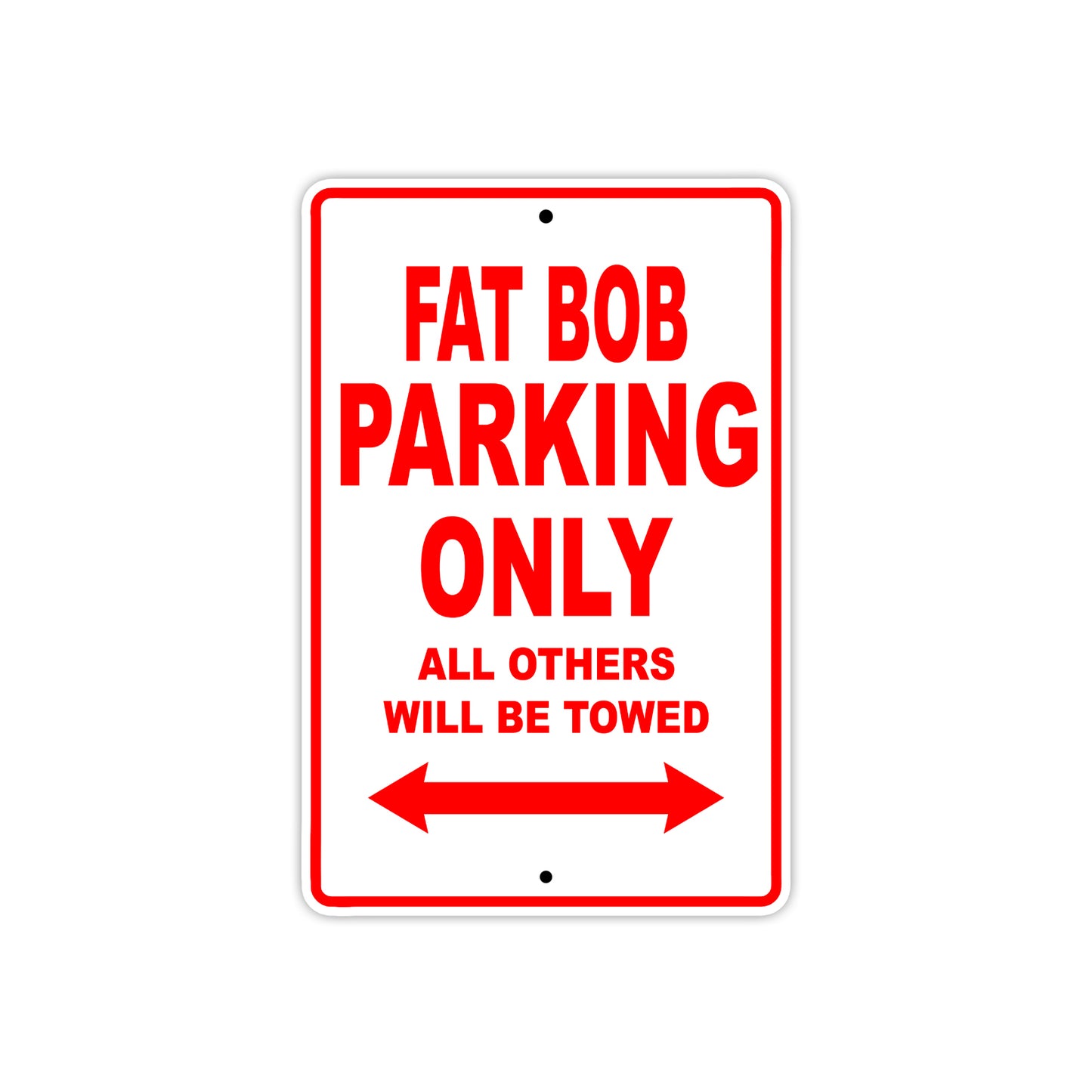 Harley Davidson Fat Bob Parking Only All Others Will Be Towed Aluminum Decor Garage Sign
