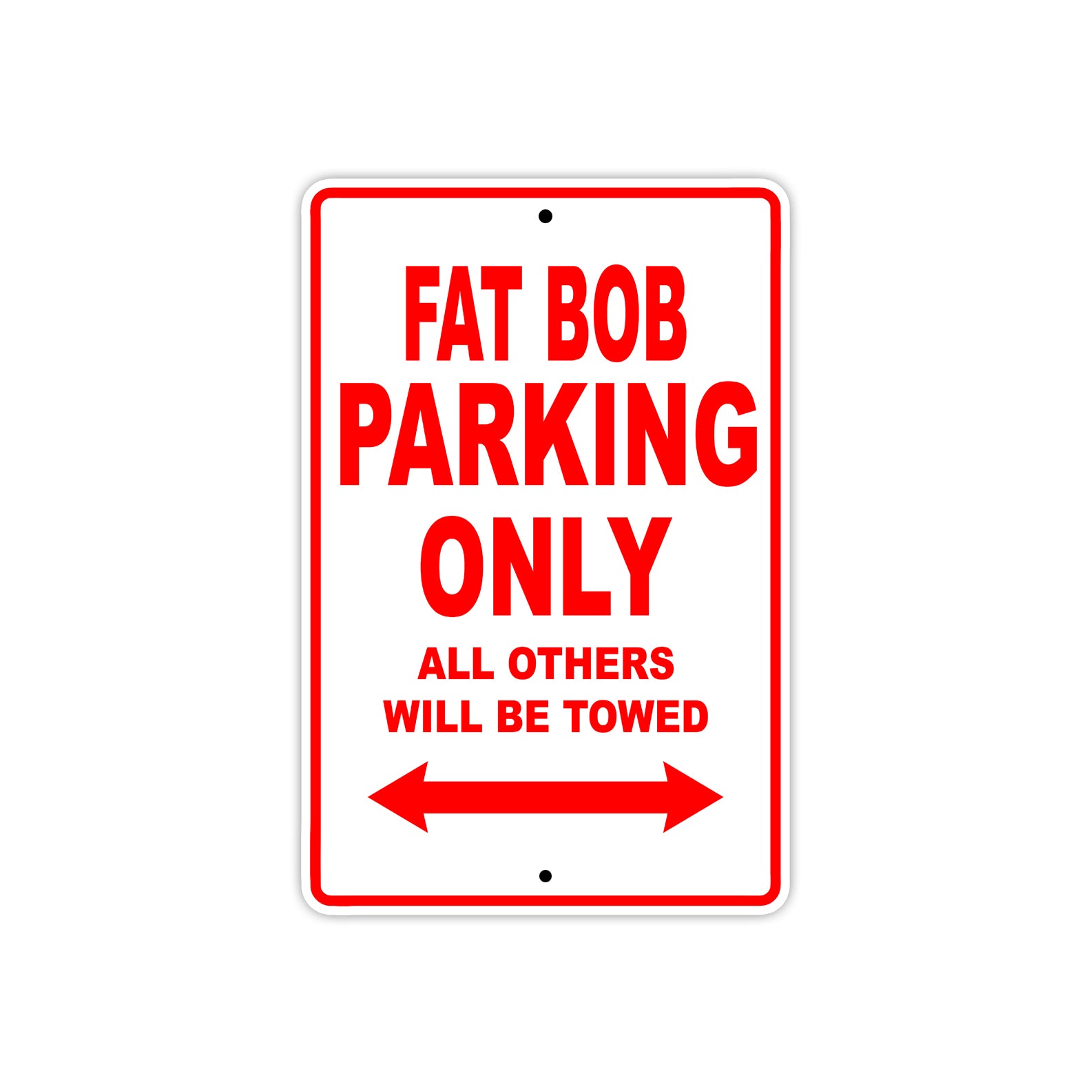 Harley Davidson Fat Bob Parking Only All Others Will Be Towed Aluminum Decor Garage Sign