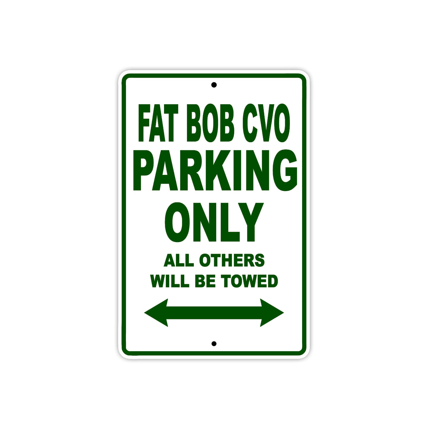 Harley Davidson Fat Bob CVO Parking Only All Others Will Be Towed Aluminum Decor Garage Sign