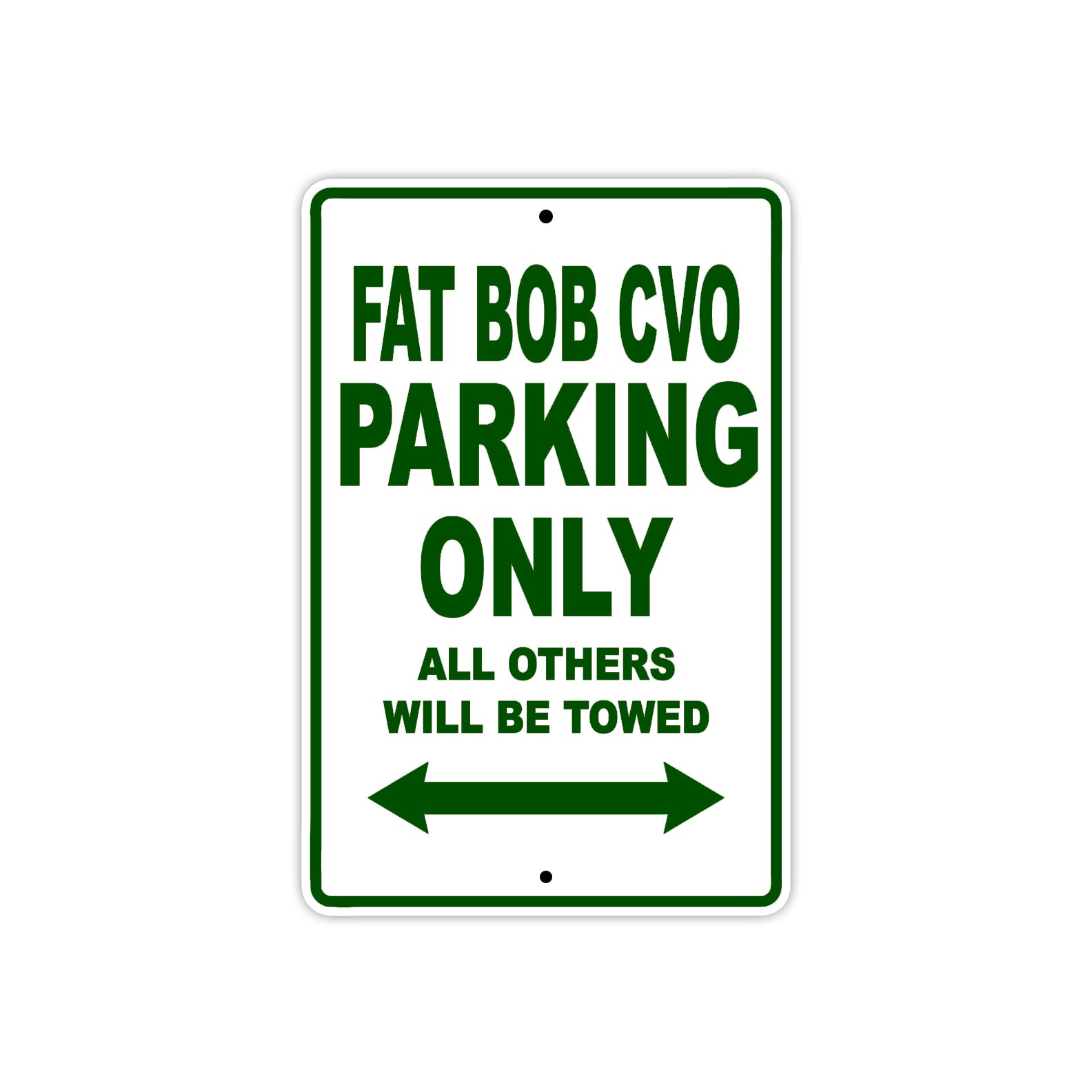 Harley Davidson Fat Bob CVO Parking Only All Others Will Be Towed Aluminum Decor Garage Sign