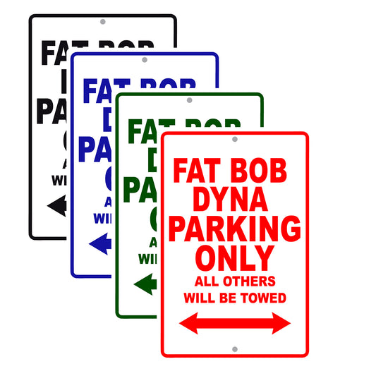 Harley Davidson Fat Bob Dyna Parking Only All Others Will Be Towed Aluminum Decor Garage Sign