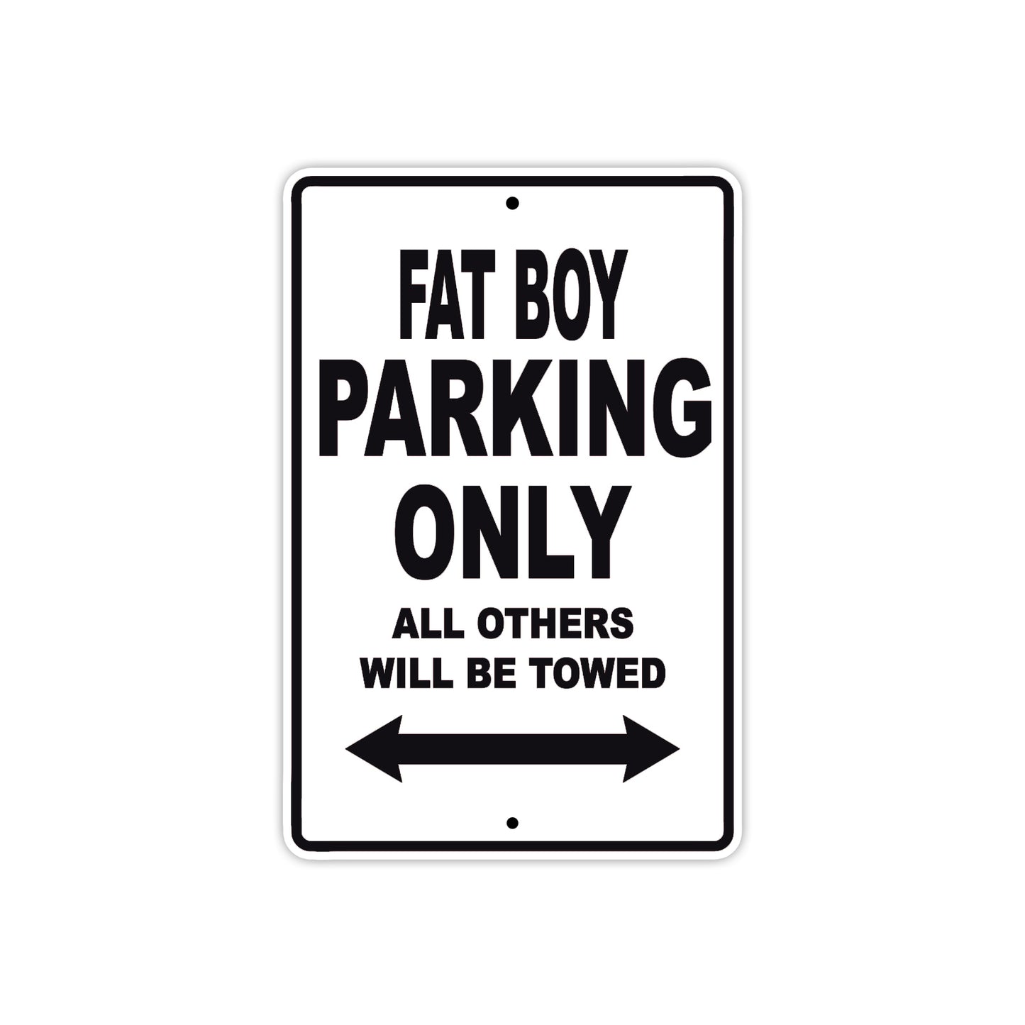 Harley Davidson Fat Boy Parking Only All Others Will Be Towed Aluminum Decor Garage Sign