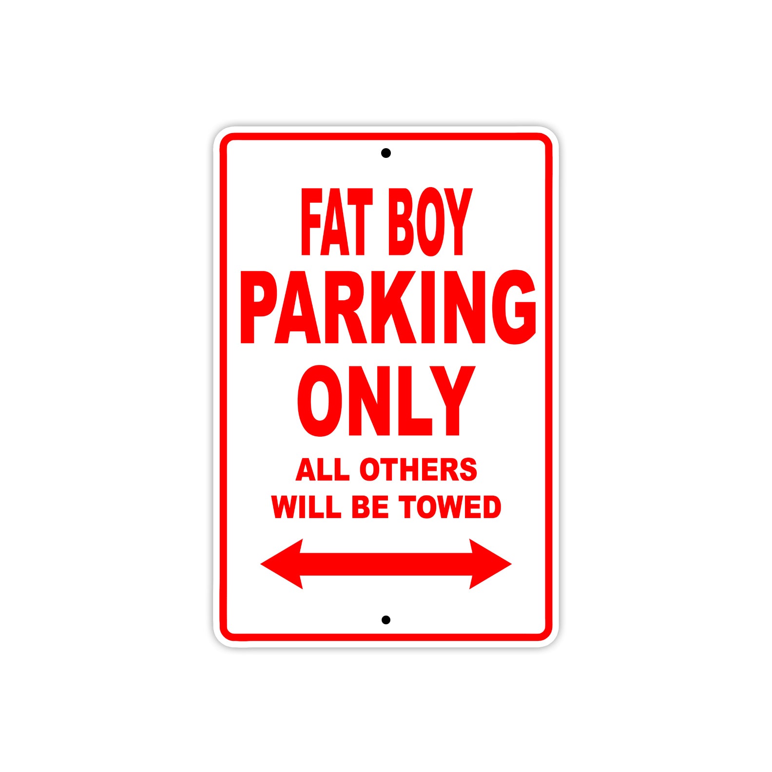Harley Davidson Fat Boy Parking Only All Others Will Be Towed Aluminum Decor Garage Sign