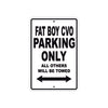 Harley Davidson Fat Boy CVO Parking Only All Others Will Be Towed Aluminum Decor Garage Sign