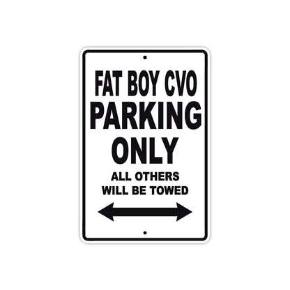 Harley Davidson Fat Boy CVO Parking Only All Others Will Be Towed Aluminum Decor Garage Sign