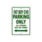 Harley Davidson Fat Boy CVO Parking Only All Others Will Be Towed Aluminum Decor Garage Sign