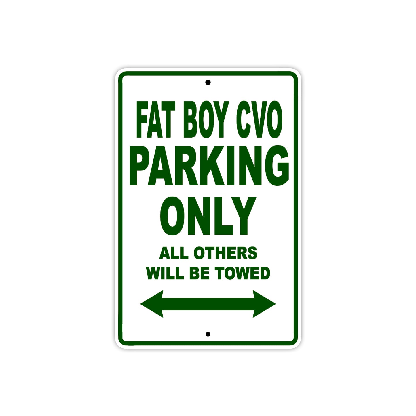 Harley Davidson Fat Boy CVO Parking Only All Others Will Be Towed Aluminum Decor Garage Sign