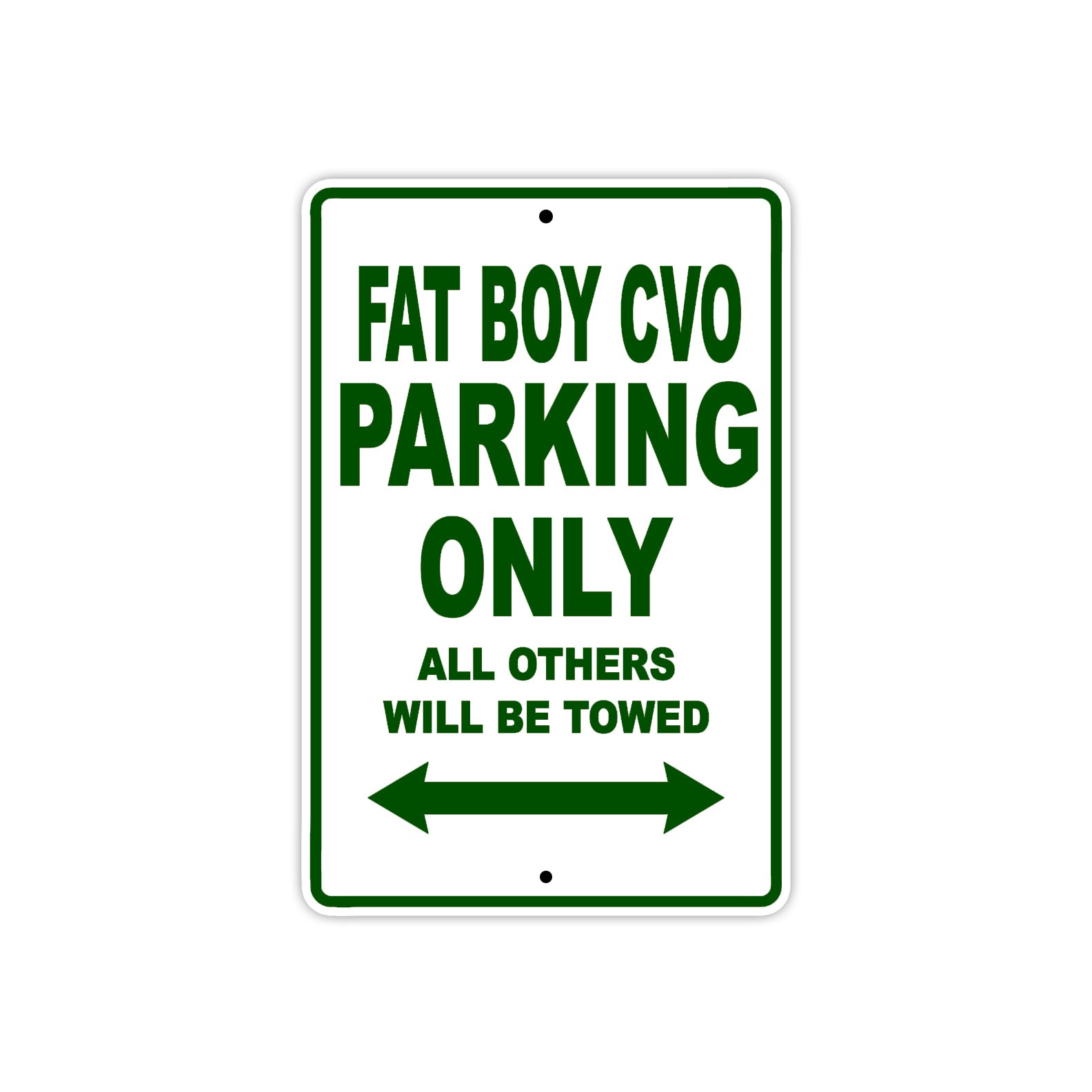 Harley Davidson Fat Boy CVO Parking Only All Others Will Be Towed Aluminum Decor Garage Sign