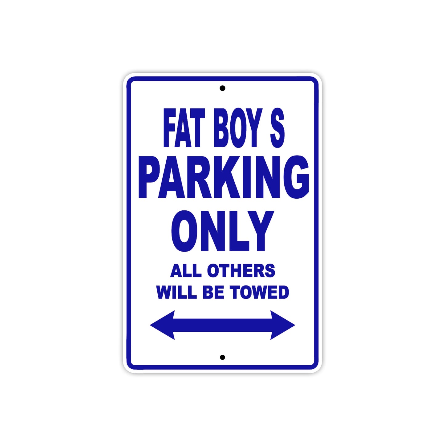 Harley Davidson Fat Boy S Parking Only All Others Will Be Towed Aluminum Decor Garage Sign
