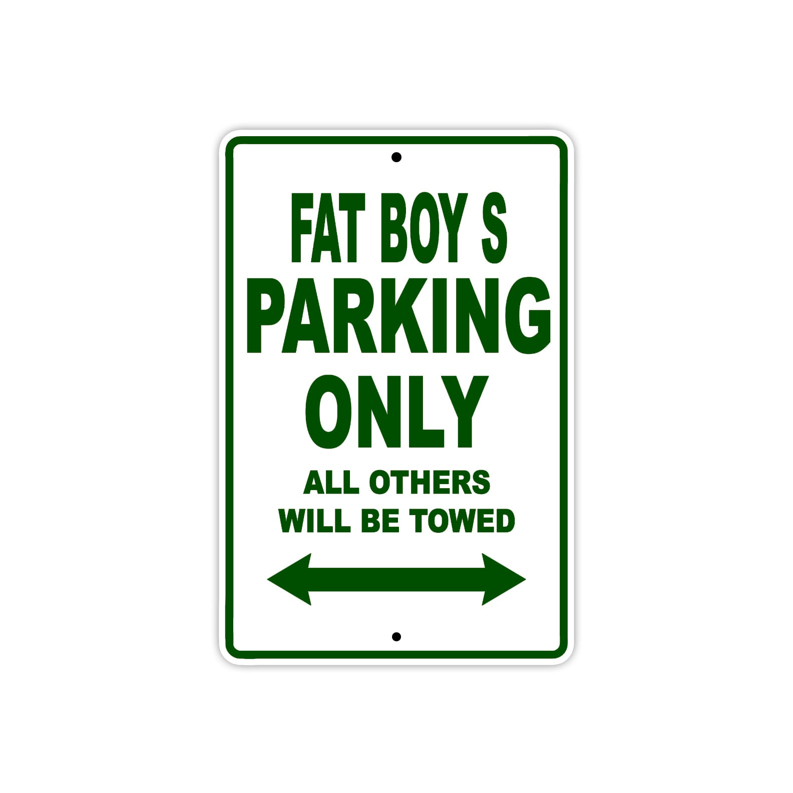 Harley Davidson Fat Boy S Parking Only All Others Will Be Towed Aluminum Decor Garage Sign