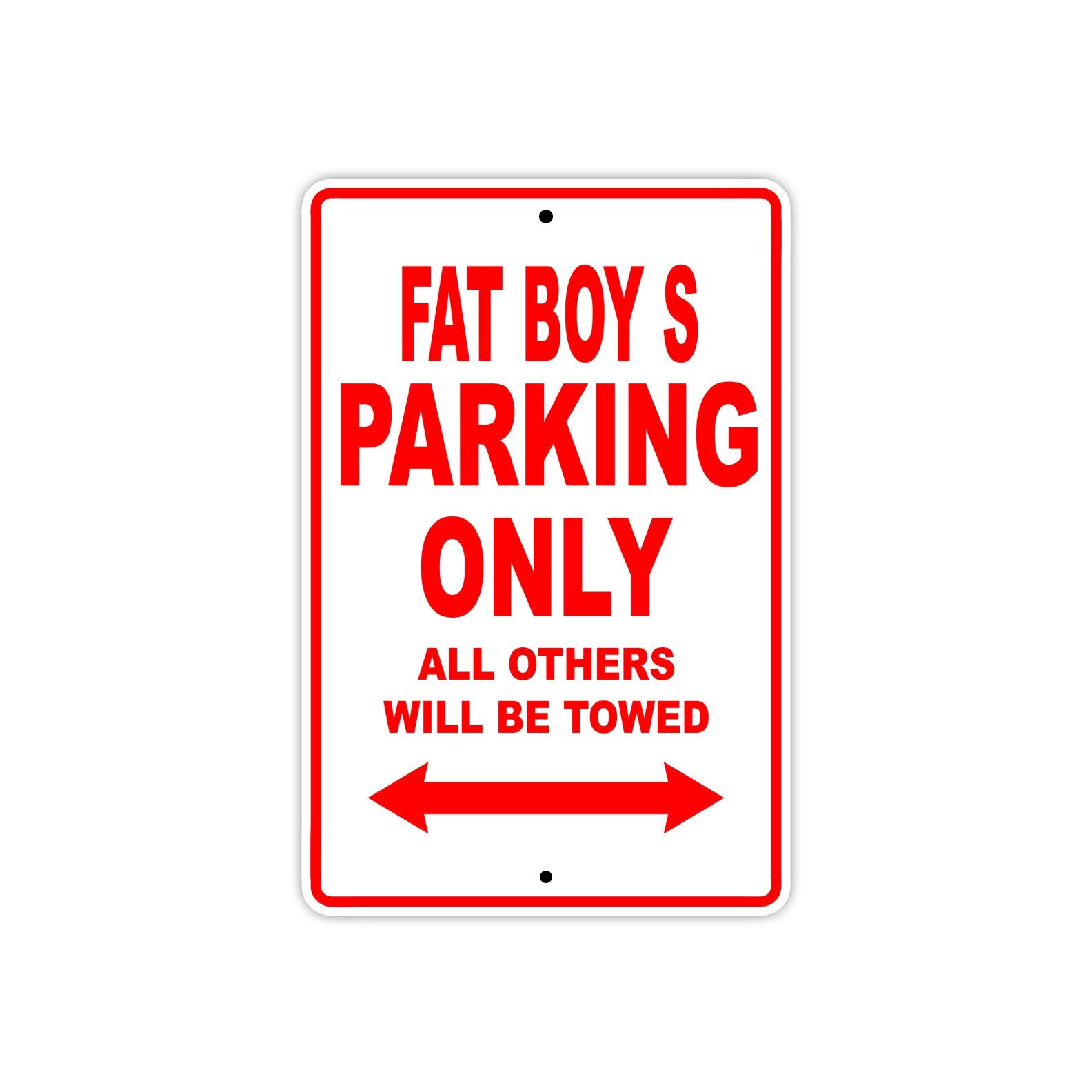 Harley Davidson Fat Boy S Parking Only All Others Will Be Towed Aluminum Decor Garage Sign