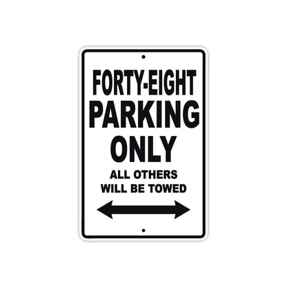 Harley Davidson Forty Eight Parking Only All Others Will Be Towed Aluminum Decor Garage Sign