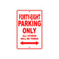 Harley Davidson Forty Eight Parking Only All Others Will Be Towed Aluminum Decor Garage Sign