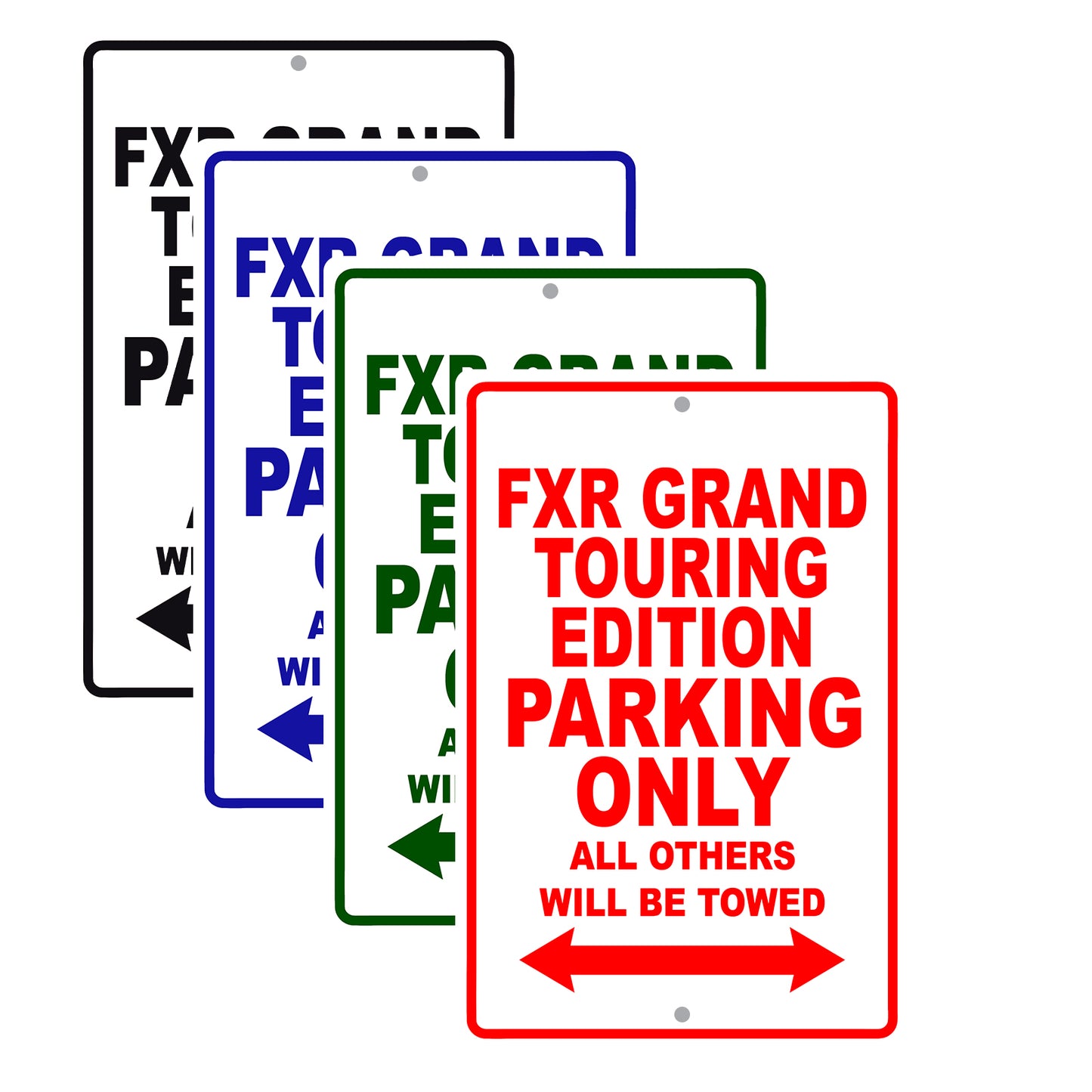 Harley Davidson FXR Grand Touring Edition Parking Only All Others Will Be Towed Aluminum Decor Garage Sign