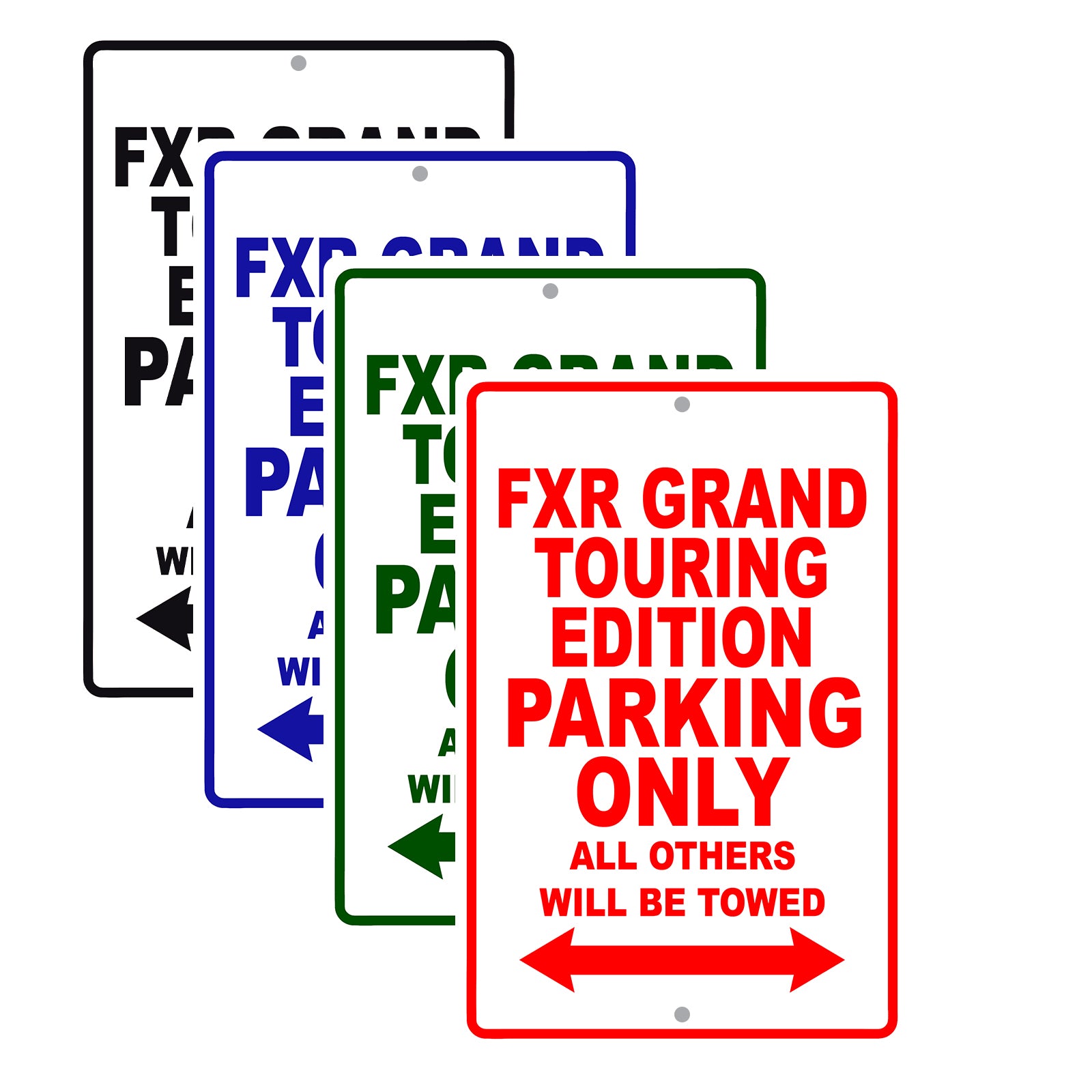 Harley Davidson FXR Grand Touring Edition Parking Only All Others Will Be Towed Aluminum Decor Garage Sign