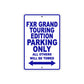 Harley Davidson FXR Grand Touring Edition Parking Only All Others Will Be Towed Aluminum Decor Garage Sign