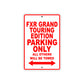Harley Davidson FXR Grand Touring Edition Parking Only All Others Will Be Towed Aluminum Decor Garage Sign