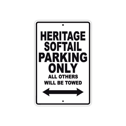 Harley Davidson Heritage Softail Parking Only All Others Will Be Towed Aluminum Decor Garage Sign