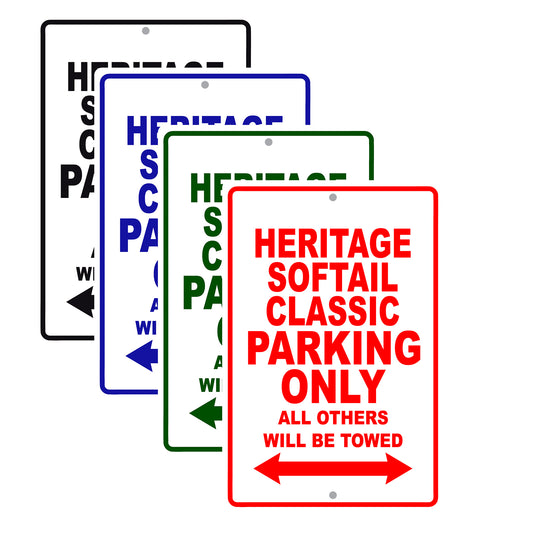 Harley Davidson Heritage Softail Classic Parking Only All Others Will Be Towed Aluminum Decor Garage Sign