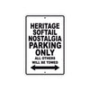 Harley Davidson Heritage Softail Nostalgia Parking Only All Others Will Be Towed Aluminum Decor Garage Sign