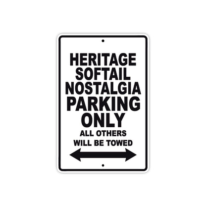 Harley Davidson Heritage Softail Nostalgia Parking Only All Others Will Be Towed Aluminum Decor Garage Sign