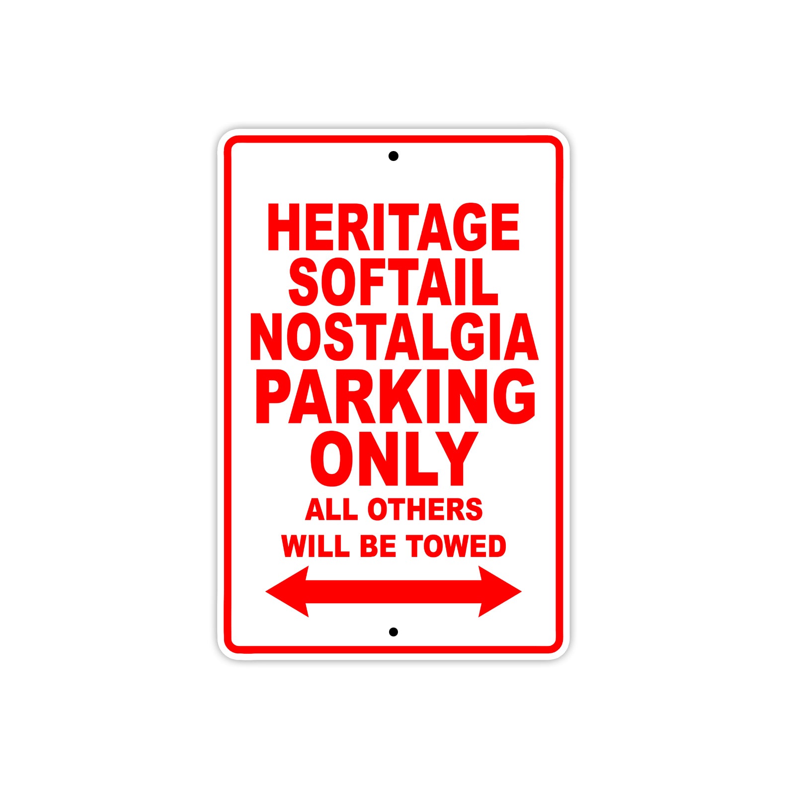 Harley Davidson Heritage Softail Nostalgia Parking Only All Others Will Be Towed Aluminum Decor Garage Sign