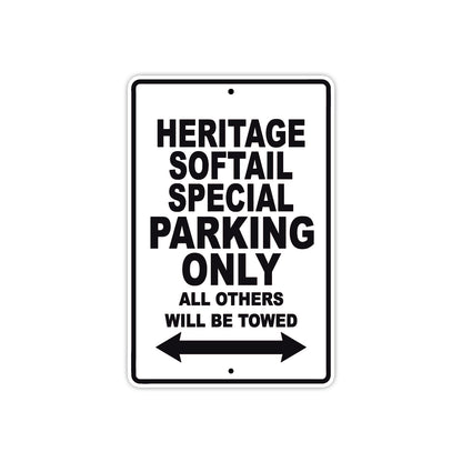 Harley Davidson Heritage Softail Special Parking Only All Others Will Be Towed Aluminum Decor Garage Sign