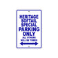 Harley Davidson Heritage Softail Special Parking Only All Others Will Be Towed Aluminum Decor Garage Sign