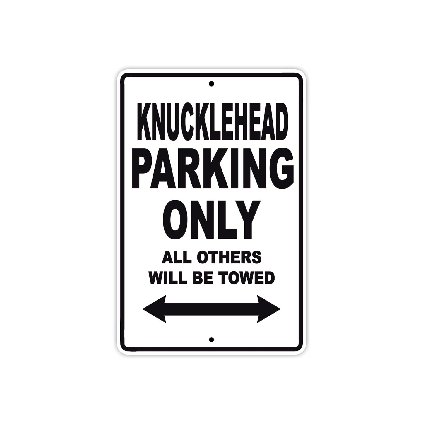 Harley Davidson Knucklehead Parking Only All Others Will Be Towed Aluminum Decor Garage Sign