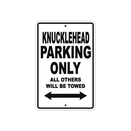 Harley Davidson Knucklehead Parking Only All Others Will Be Towed Aluminum Decor Garage Sign