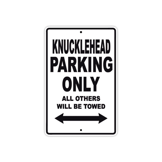Harley Davidson Knucklehead Parking Only All Others Will Be Towed Aluminum Decor Garage Sign