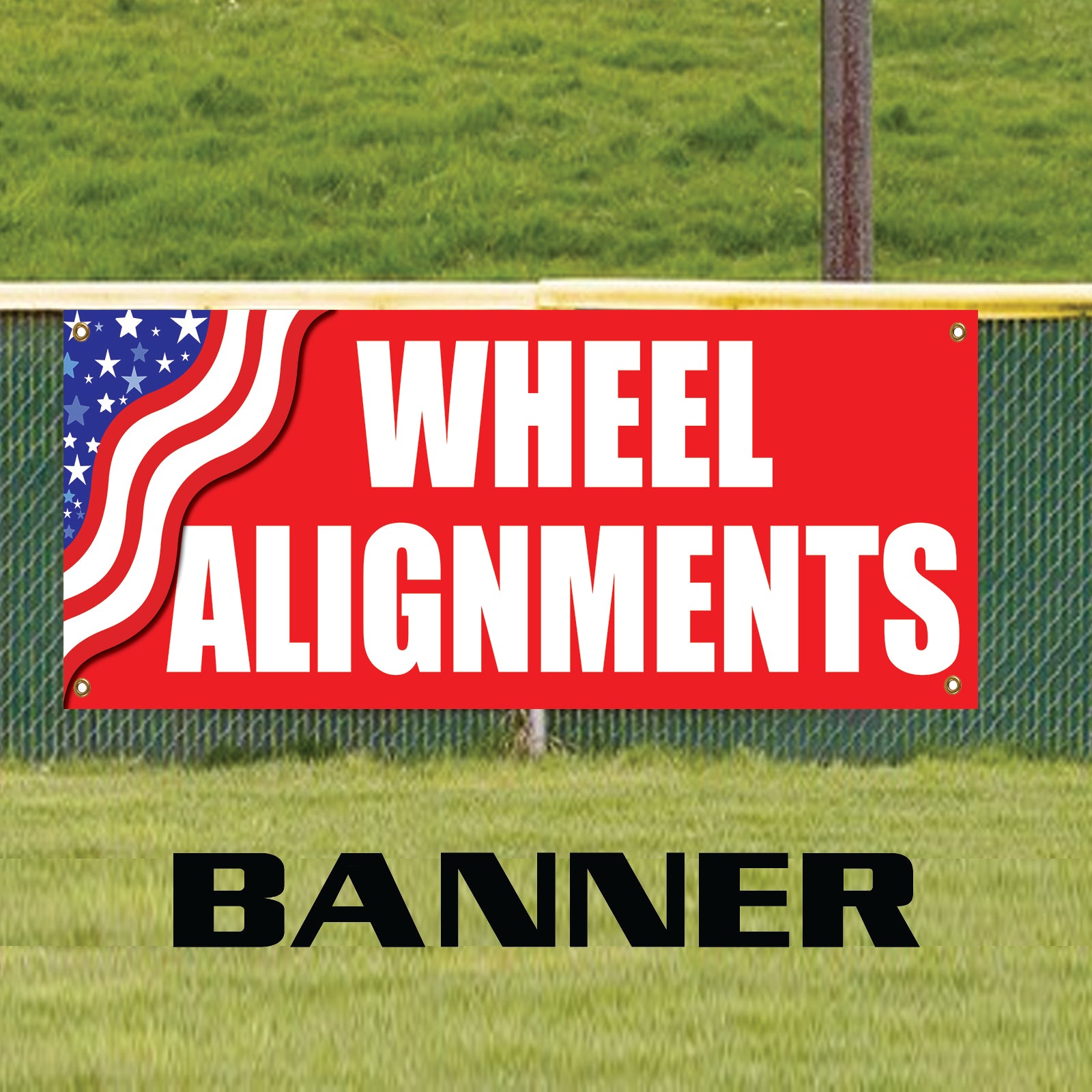 Wheel Alignments Service Garage Mechanic Vinyl | Banner Sign - Sign Fever
