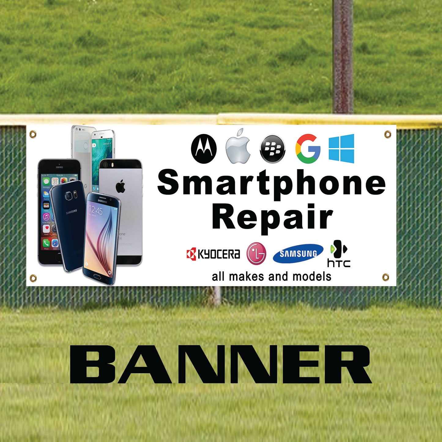 Smartphone Repair All Makes & Models Marketing Vinyl Banner Sign